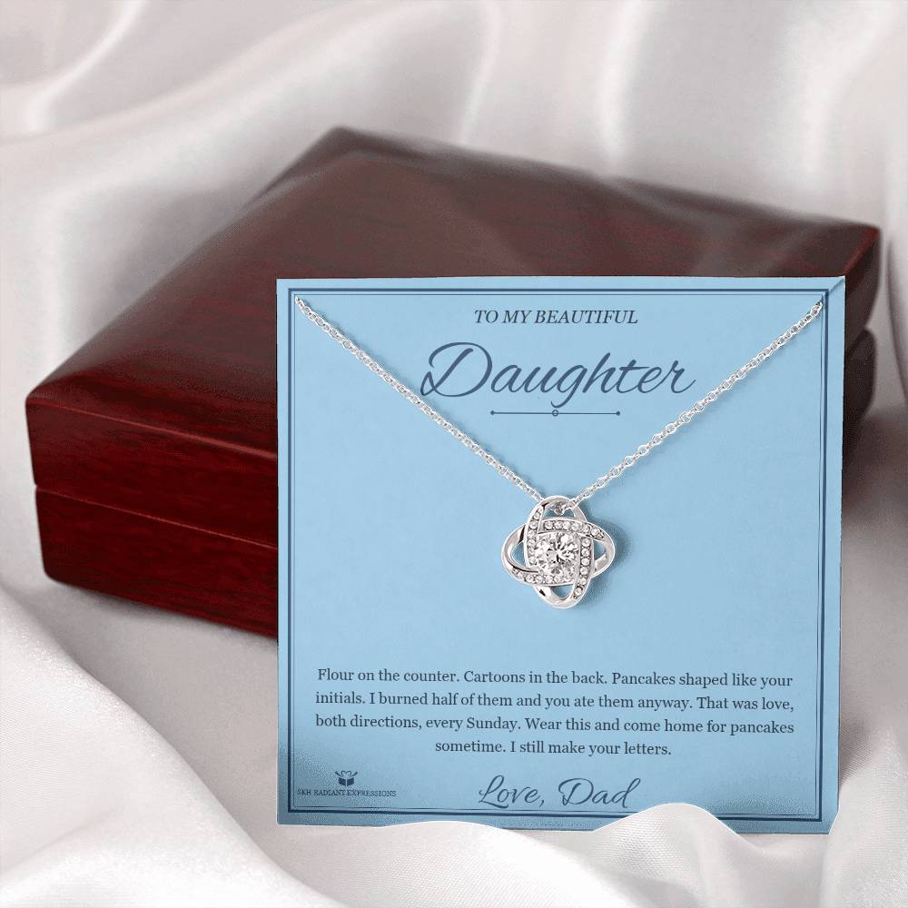 Sunday Pancakes - Love Knot Necklace for Daughter - personalized keepsake gift from SKH Radiant Expressions