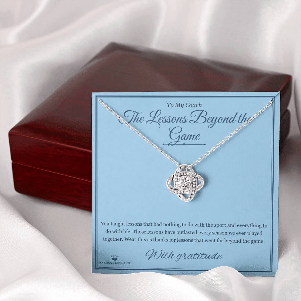 The Lessons Beyond the Game - Love Knot Necklace for Coach - personalized keepsake gift from SKH Radiant Expressions