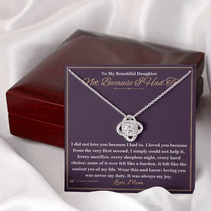 Meaningful gift for daughter - Not Because I Had To