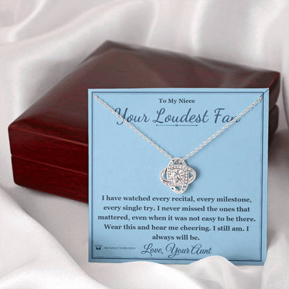 Love Knot Necklace with personalized message card for niece
