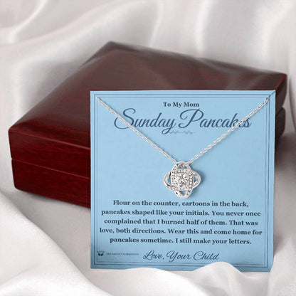 Love Knot Necklace with personalized message card for mom