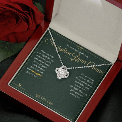 Love Knot Necklace engraved with your own words for her