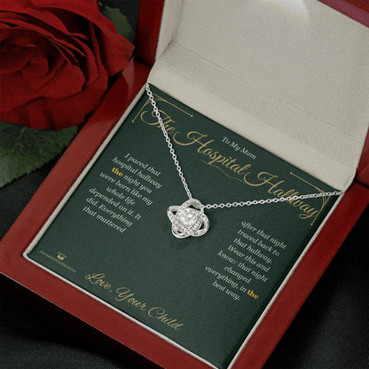 Love Knot Necklace engraved with your own words for mom
