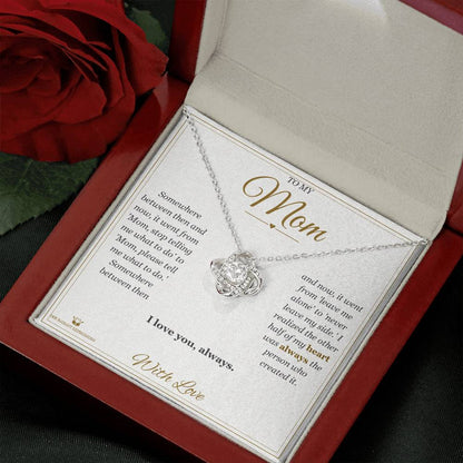 Custom name-personalized Love Knot Necklace gift for mom