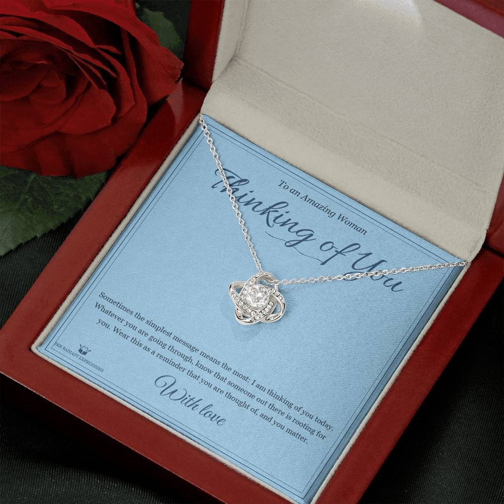 Thinking of You - Love Knot Necklace for Her - personalized keepsake gift from SKH Radiant Expressions