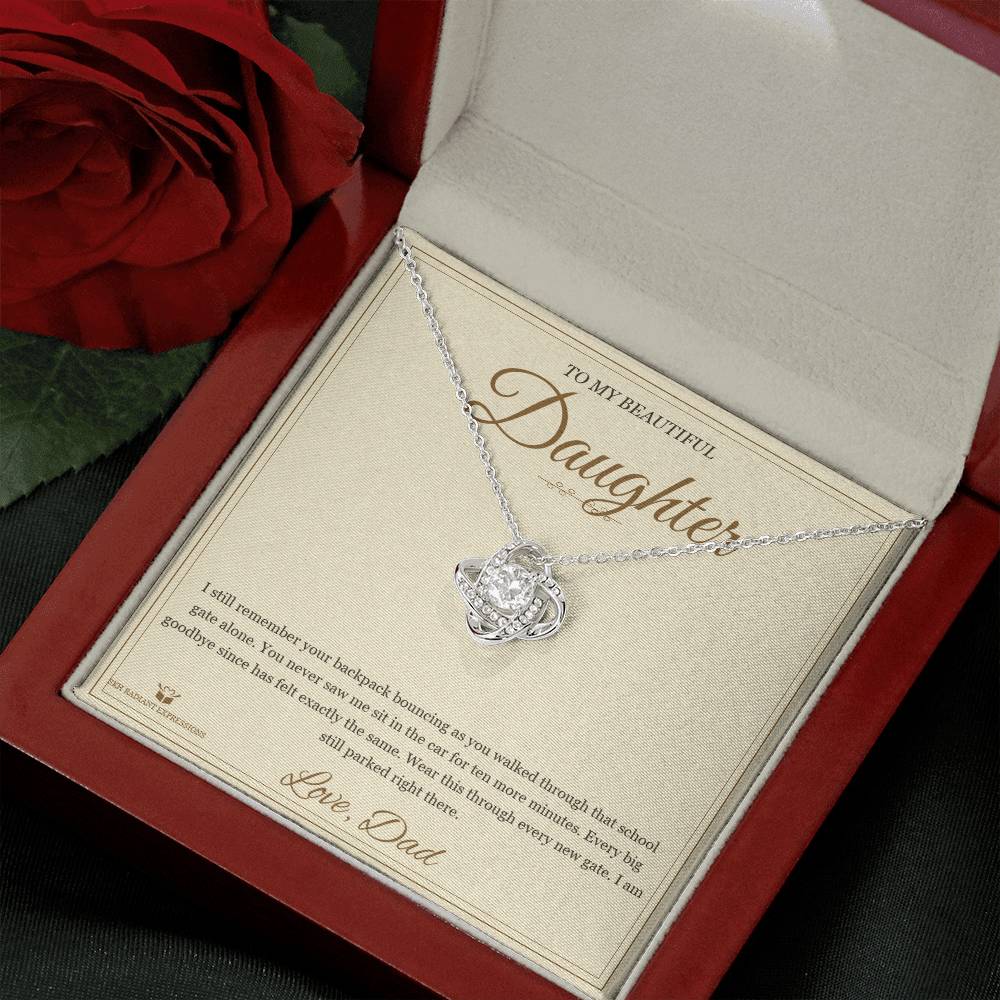 The School Gate - Love Knot Necklace for Daughter - personalized keepsake gift from SKH Radiant Expressions