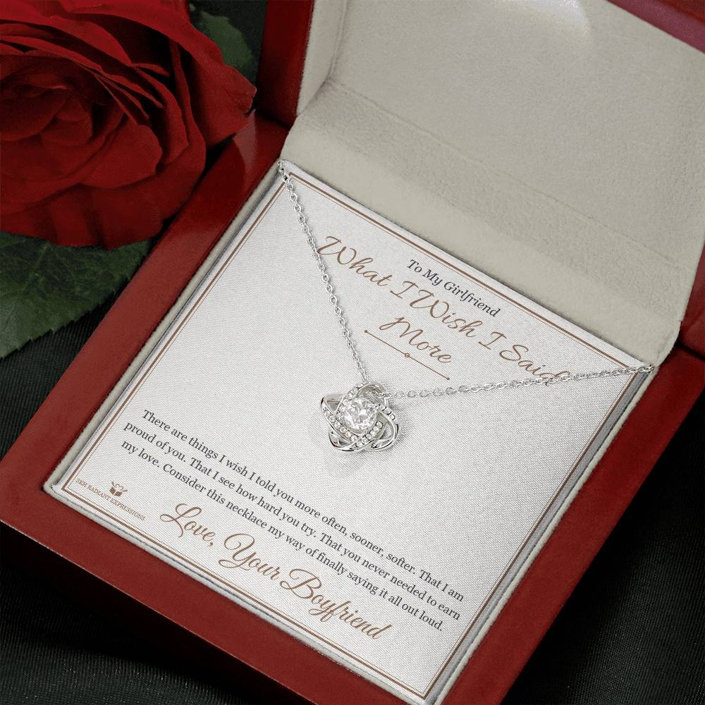 What I Wish I Said More - Love Knot Necklace for Girlfriend - personalized keepsake gift from SKH Radiant Expressions