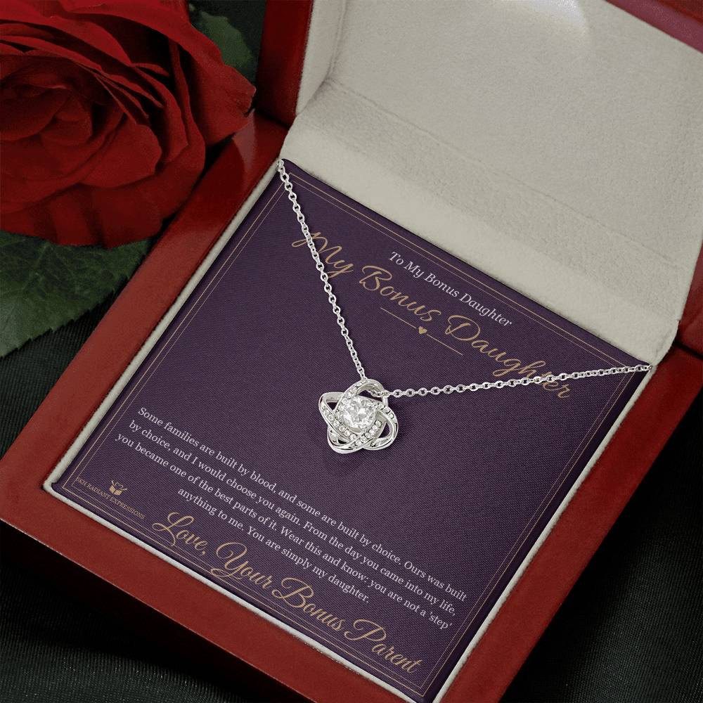 My Bonus Daughter - Love Knot Necklace for Stepdaughter - personalized keepsake gift from SKH Radiant Expressions