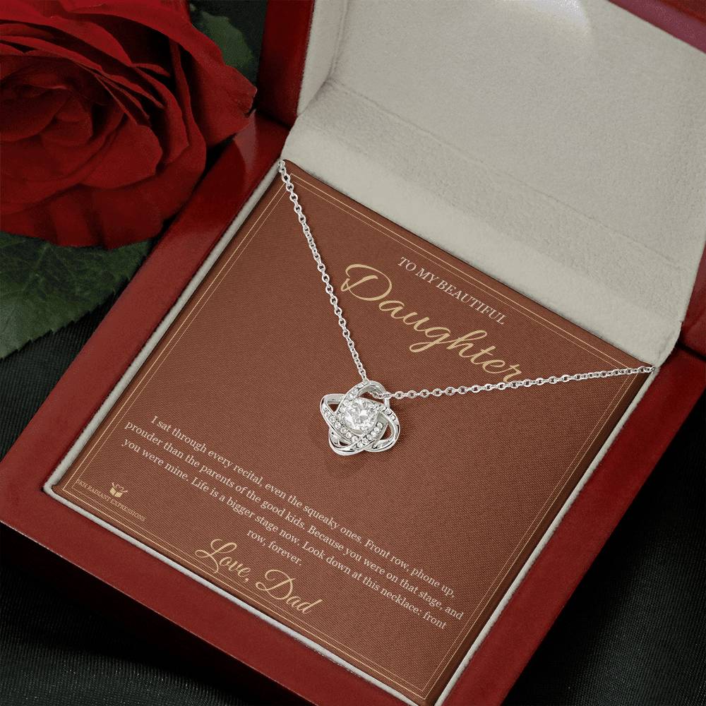 Front Row Forever - Love Knot Necklace for Daughter - personalized keepsake gift from SKH Radiant Expressions