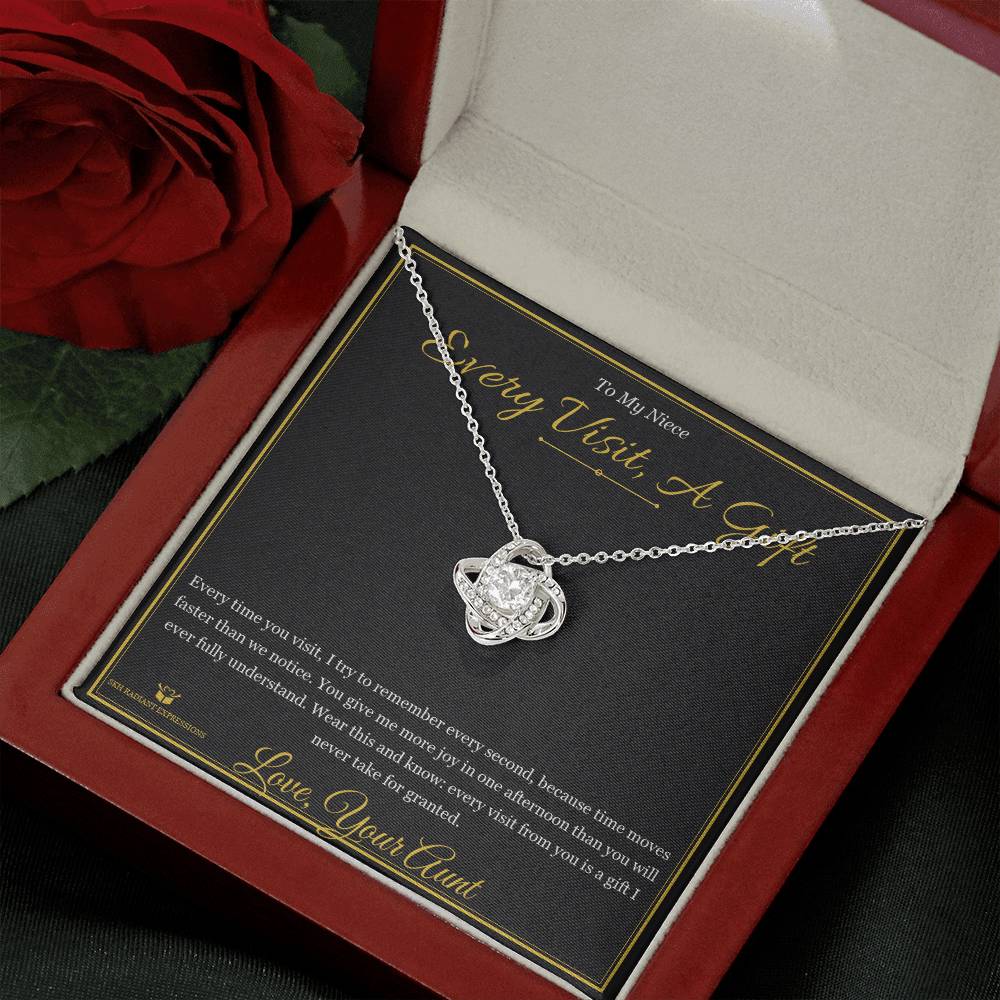 Every Visit, A Gift - Love Knot Necklace for Niece - personalized keepsake gift from SKH Radiant Expressions
