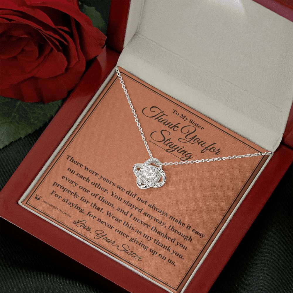 Personalized Love Knot Necklace for sister