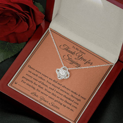 Personalized Love Knot Necklace for sister