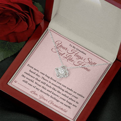 Love Knot Necklace with personalized message card for grandmother