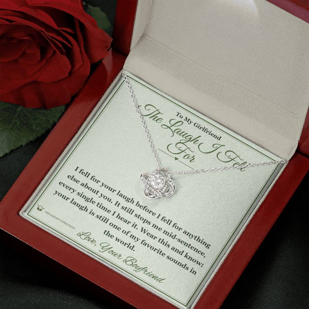 Love Knot Necklace with personalized message card for girlfriend