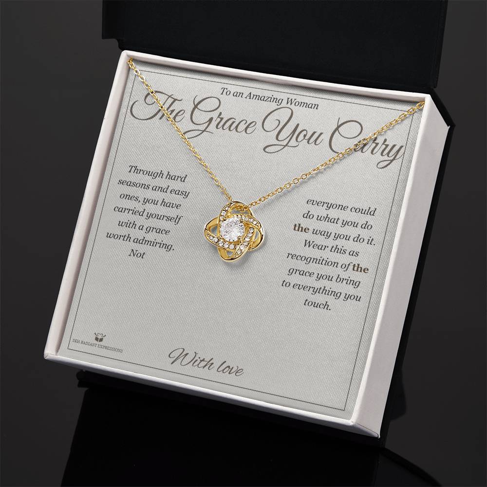 Custom name-personalized Love Knot Necklace gift for her