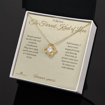 Custom name-personalized Love Knot Necklace gift for partner