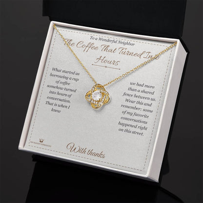 Add a name to this Love Knot Necklace - gift for neighbor