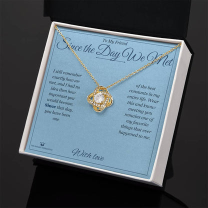 Custom name-personalized Love Knot Necklace gift for friend