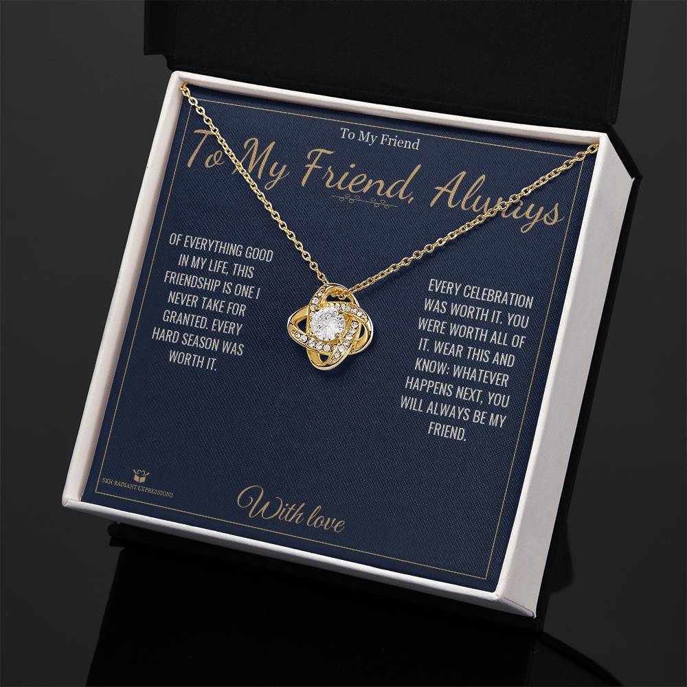 Add a name to this Love Knot Necklace - gift for friend