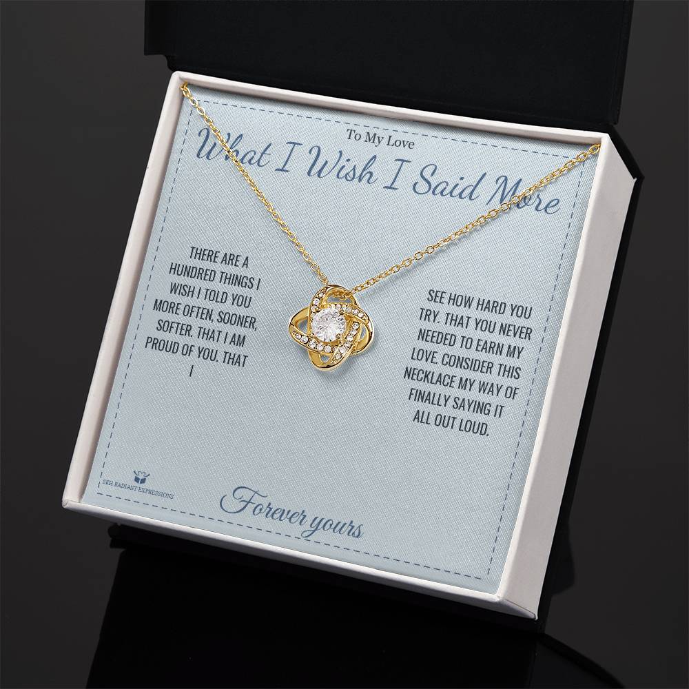Custom name-personalized Love Knot Necklace gift for partner
