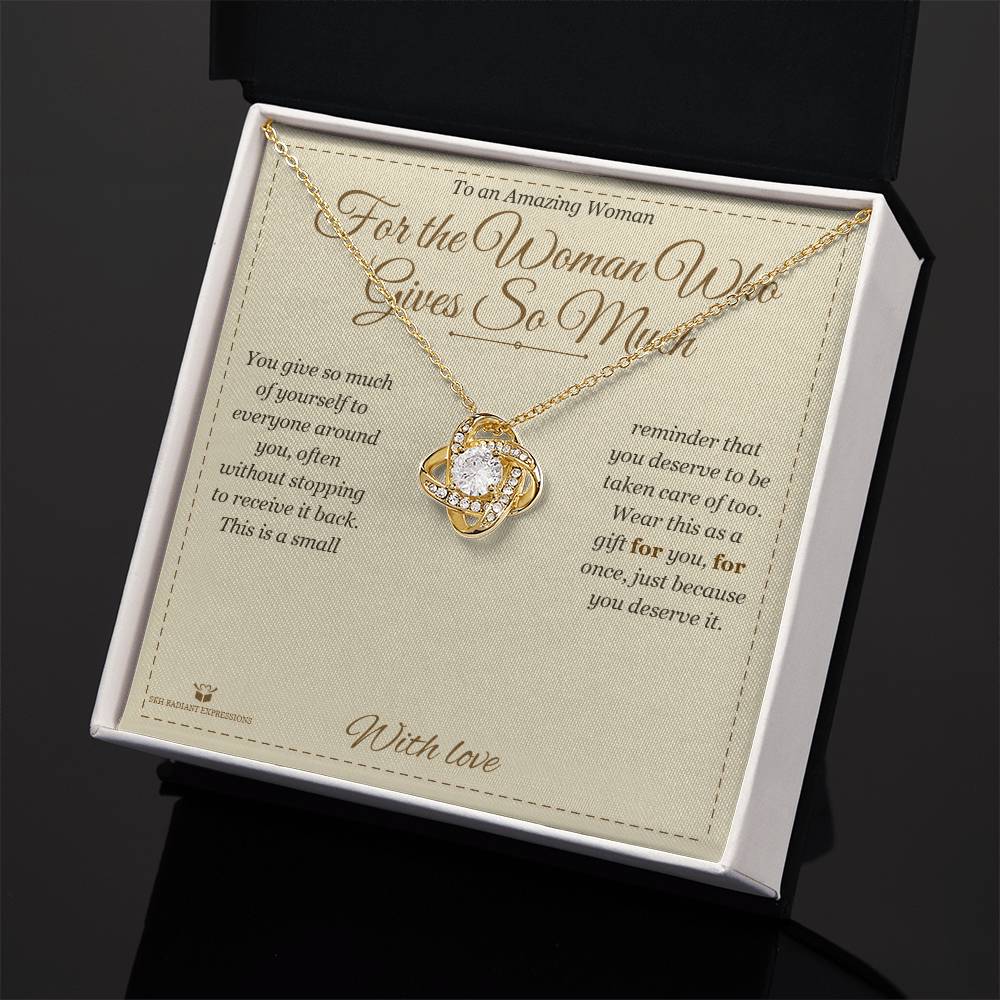 Custom name-personalized Love Knot Necklace gift for her