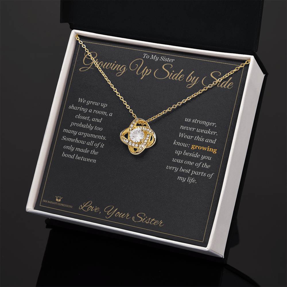Growing Up Side by Side - Love Knot Necklace for Sister