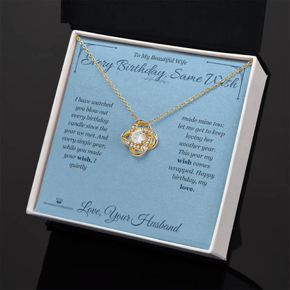 Love Knot Necklace engraved with your own words for wife