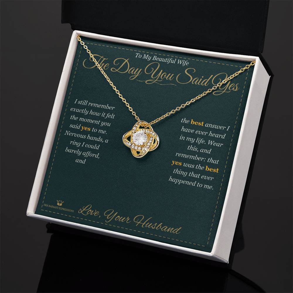 Personalized Love Knot Necklace for wife