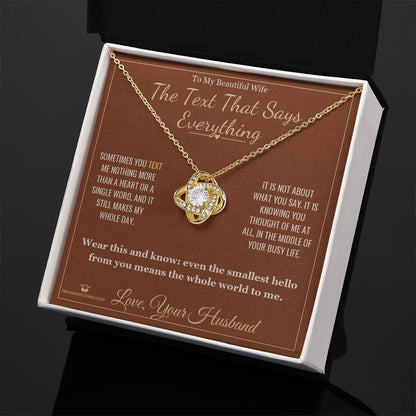 What does a Love Knot Necklace mean - gift for wife