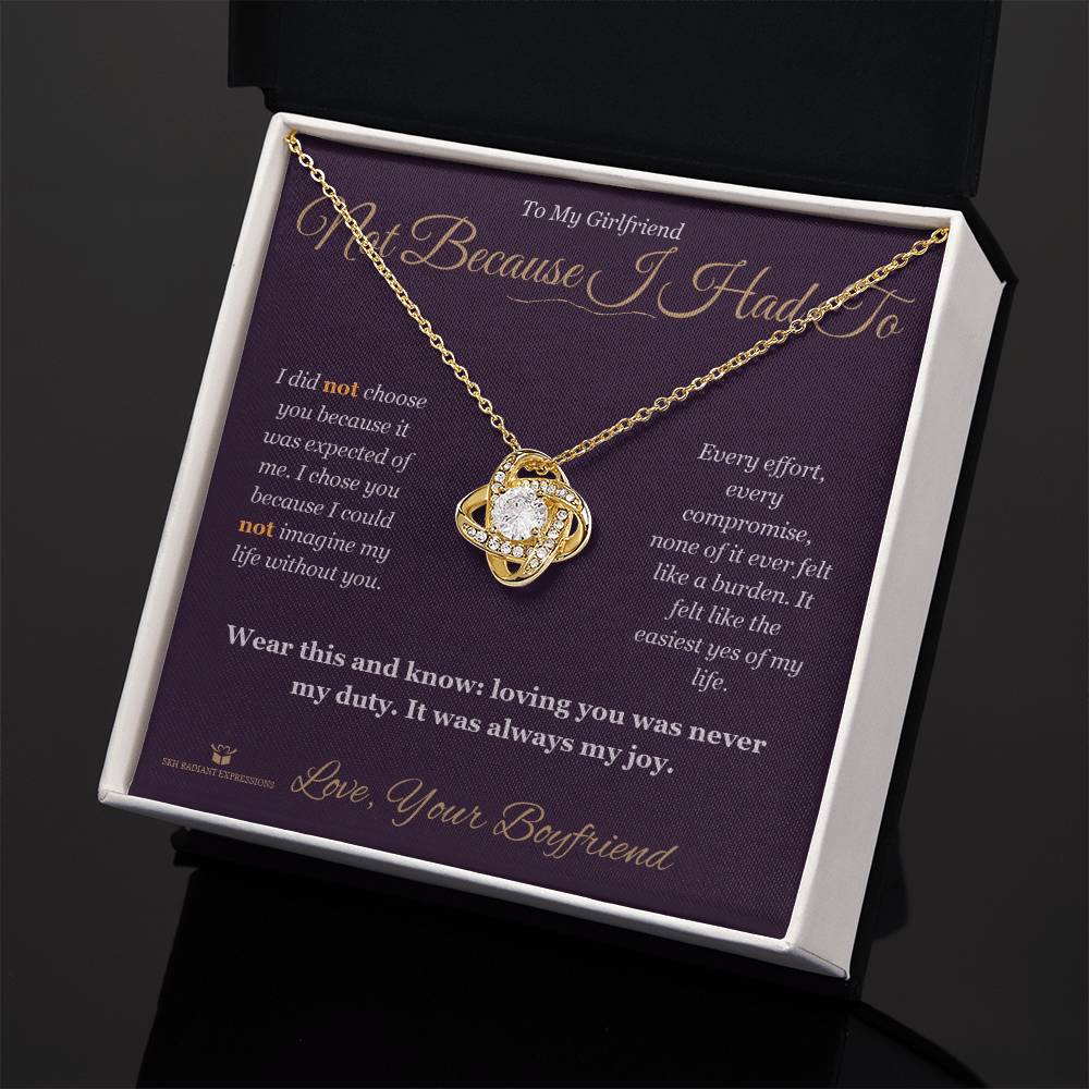 Add a name to this Love Knot Necklace - gift for girlfriend