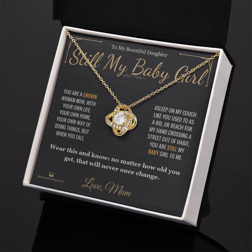 Love Knot Necklace engraved with your own words for daughter