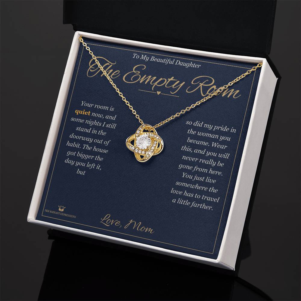 Love Knot Necklace engraved with your own words for daughter