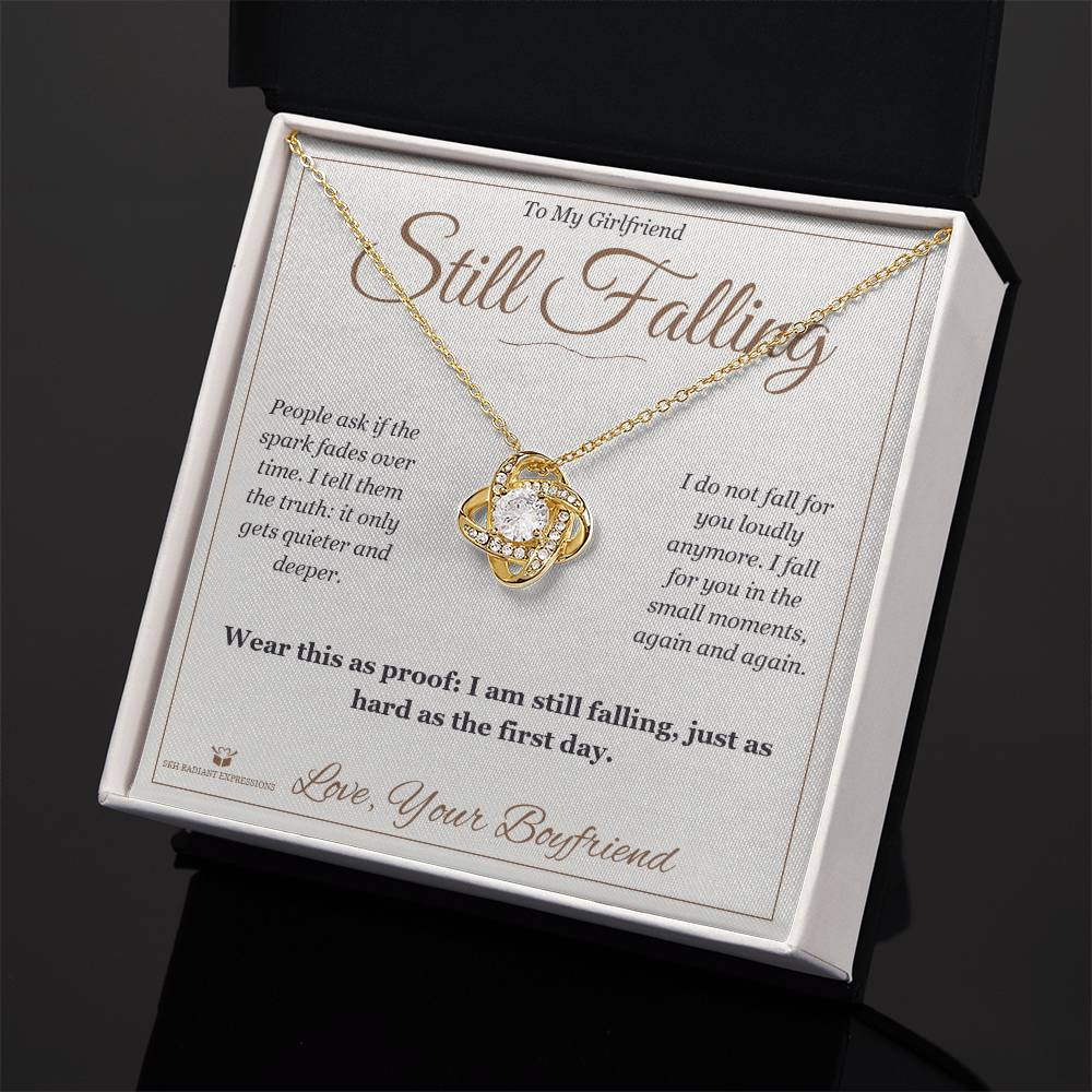 Love Knot Necklace engraved with your own words for girlfriend