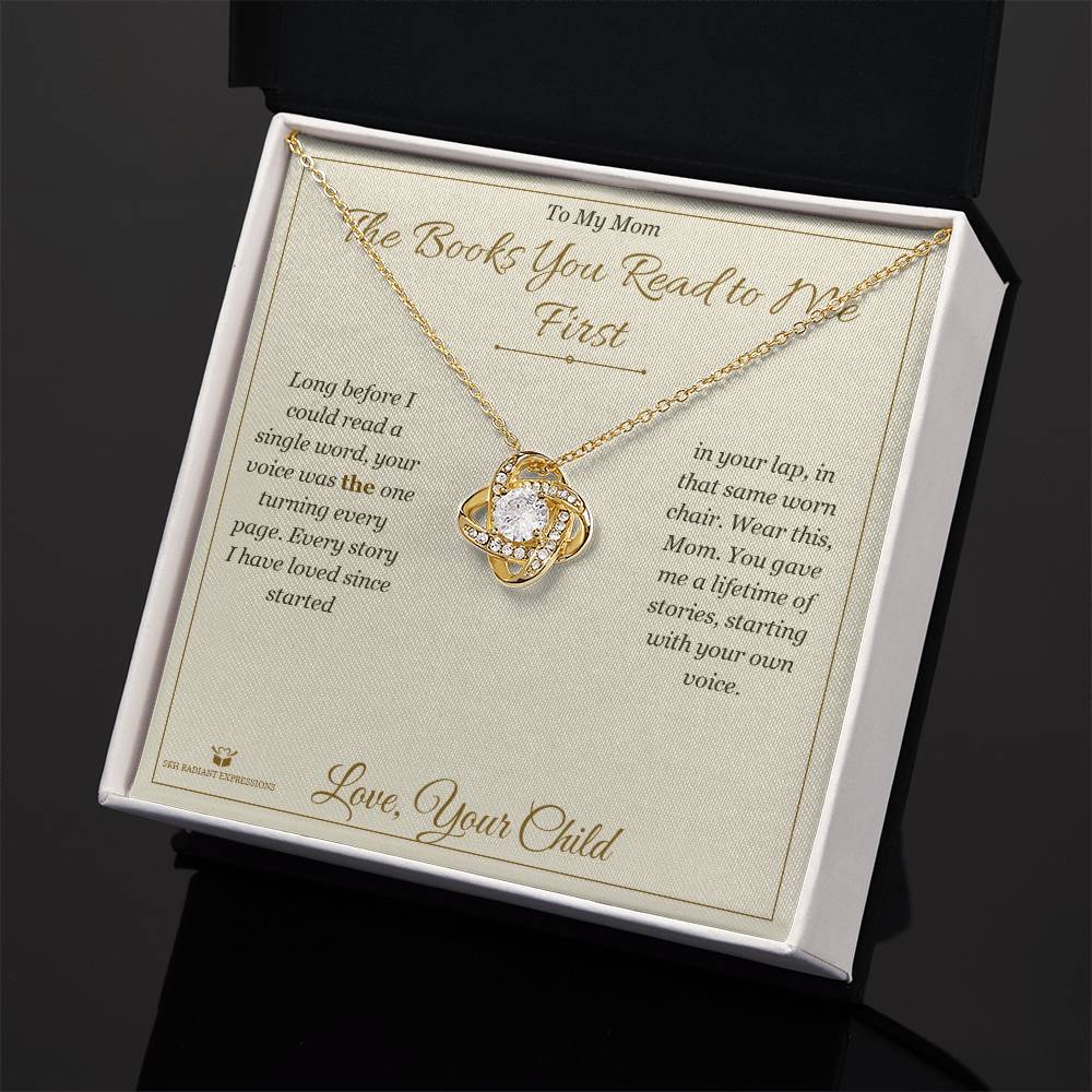 Custom name-personalized Love Knot Necklace gift for mom