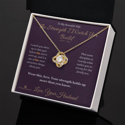 Love Knot Necklace engraved with your own words for wife