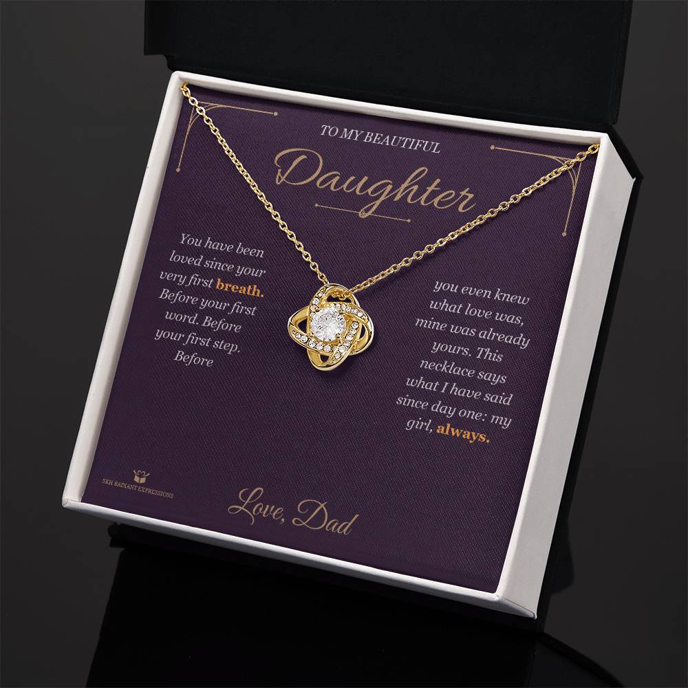 Personalized Love Knot Necklace for daughter