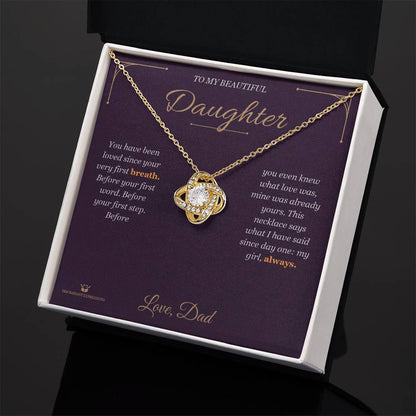 Personalized Love Knot Necklace for daughter