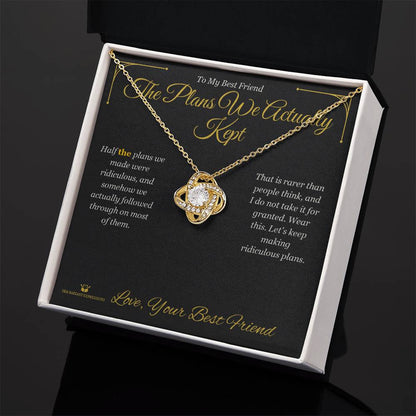 Custom name-personalized Love Knot Necklace gift for best friend