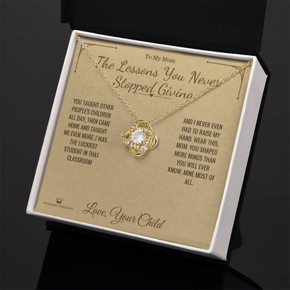 Add a name to this Love Knot Necklace - gift for mom