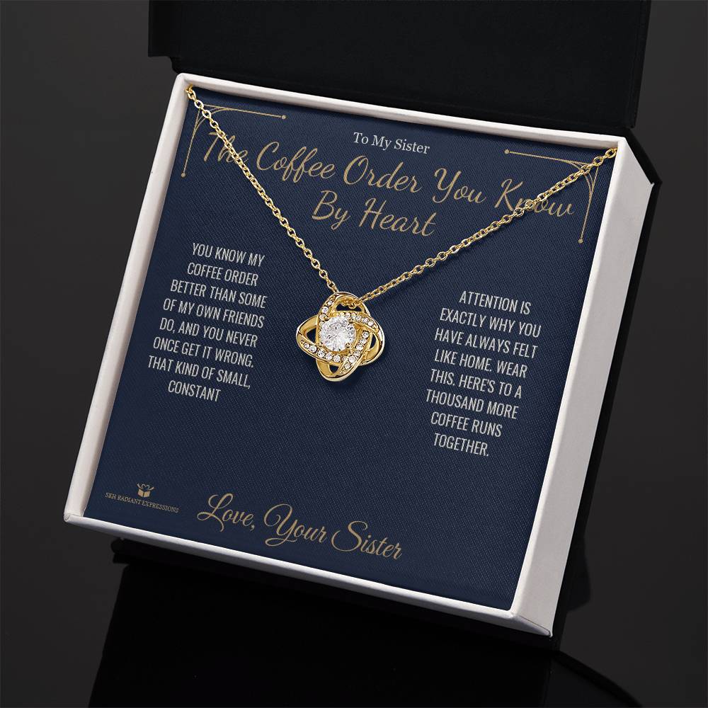 Personalized Love Knot Necklace for sister