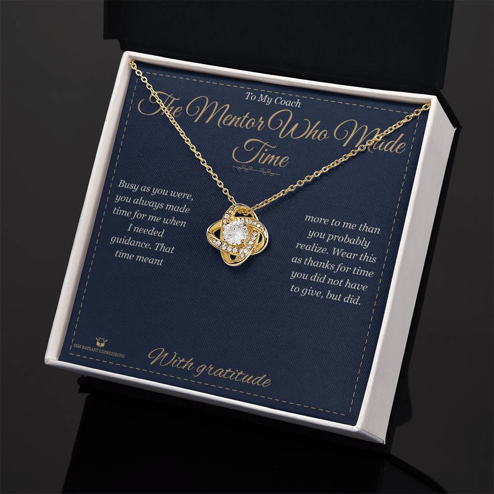 Custom name-personalized Love Knot Necklace gift for coach