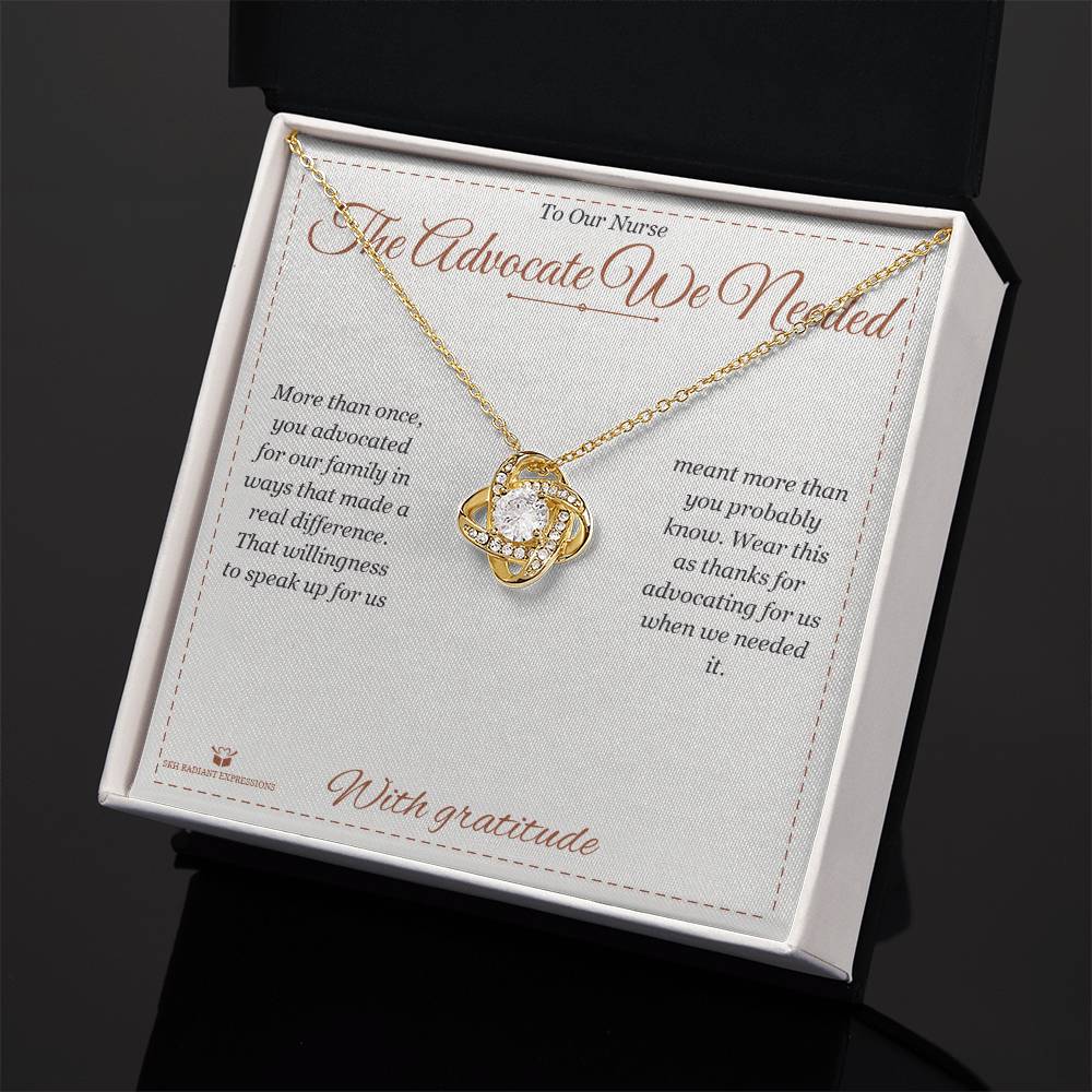 The Advocate We Needed - Love Knot Necklace for Nurse