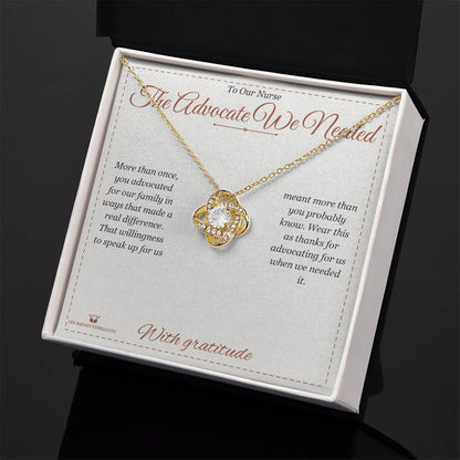Custom name-personalized Love Knot Necklace gift for nurse