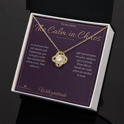 Add a name to this Love Knot Necklace - gift for nurse