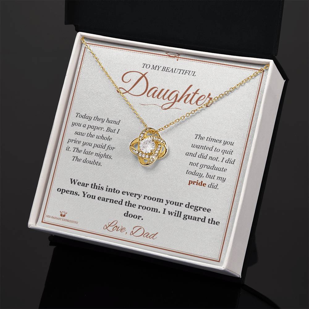 Custom name-personalized Love Knot Necklace gift for stepdaughter