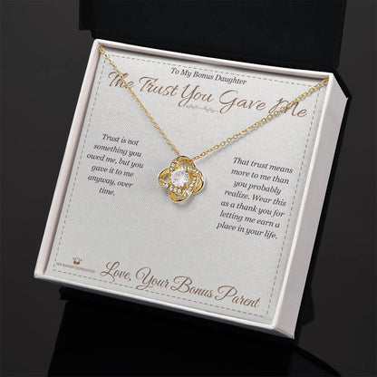 Add a name to this Love Knot Necklace - gift for stepdaughter