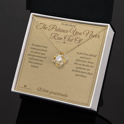 Add a name to this Love Knot Necklace - gift for nurse