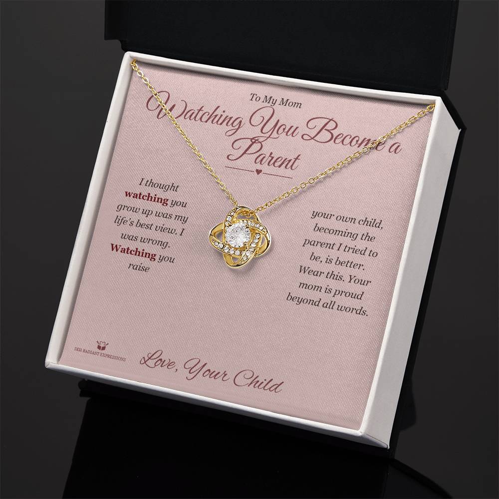 Custom name-personalized Love Knot Necklace gift for mom