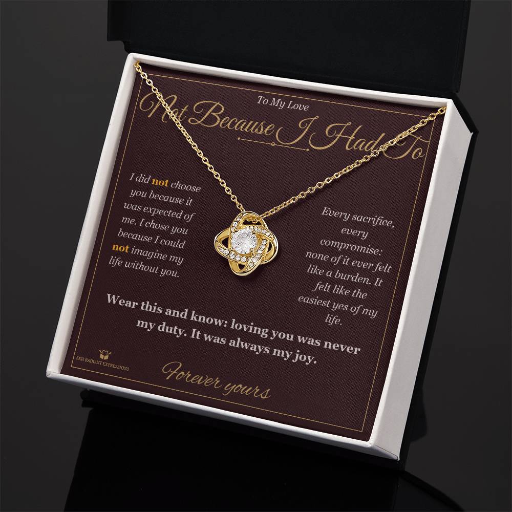 Custom name-personalized Love Knot Necklace gift for partner