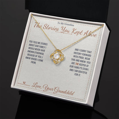 Add a name to this Love Knot Necklace - gift for grandmother